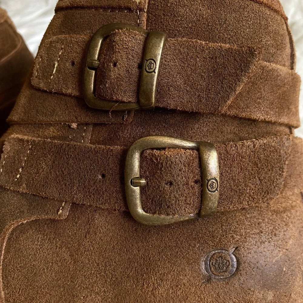 Born Moraga Suede Leather Ankle Boots Brown Women's 8/38-39 Boho Western EUC